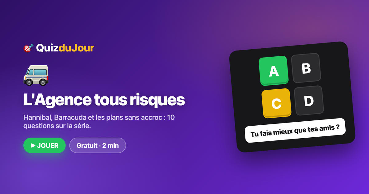 Quiz L'Agence tous risques : le fourgon noir