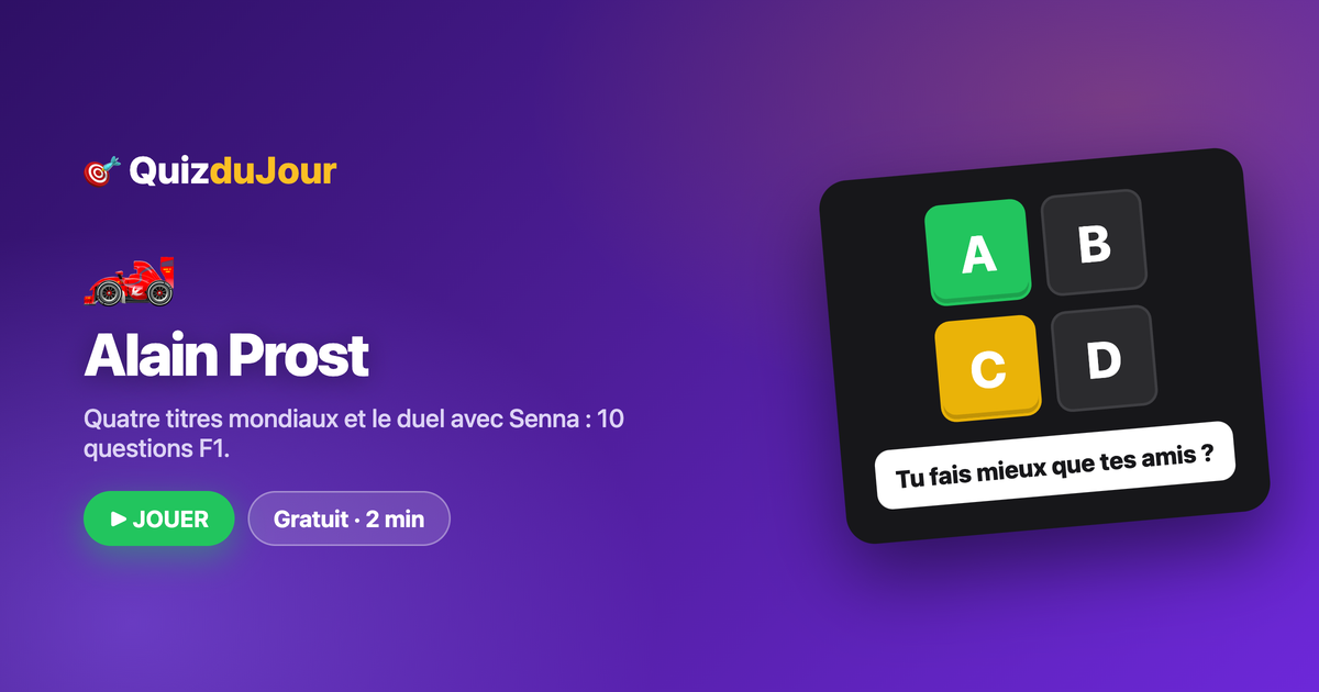 Quiz Alain Prost : le Professeur de la F1