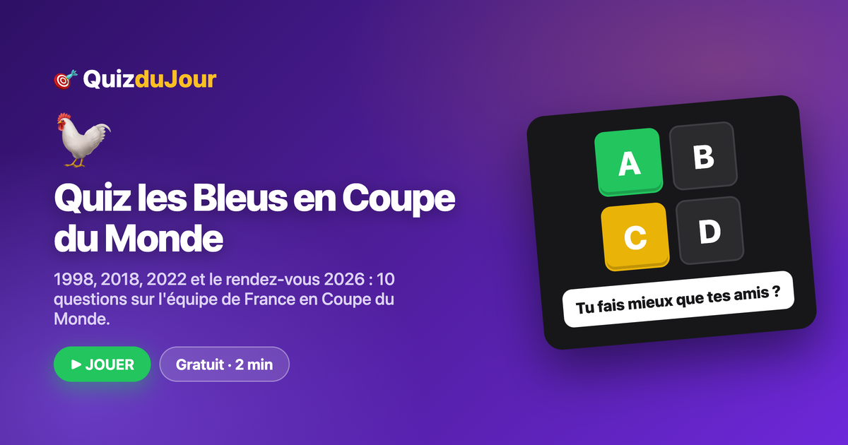 Quiz les Bleus en Coupe du Monde : l'histoire de l'équipe de France