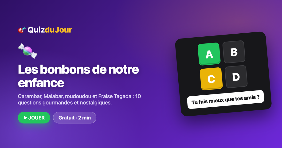 Quiz des bonbons de notre enfance