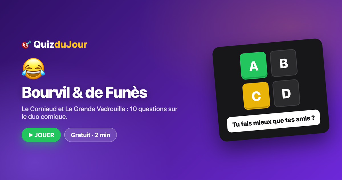 Quiz Bourvil et de Funès : le duo comique