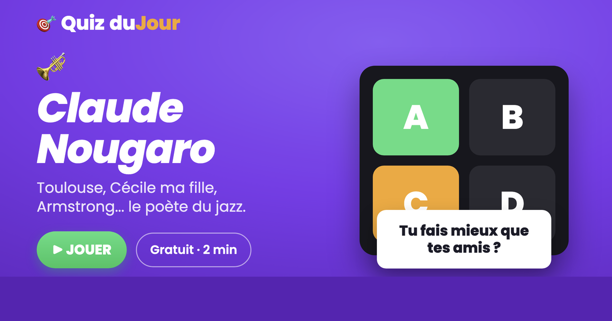 Quiz Claude Nougaro : connais-tu vraiment le poète du jazz à la française ?