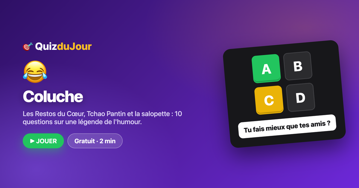 Quiz Coluche : l'humoriste au grand cœur
