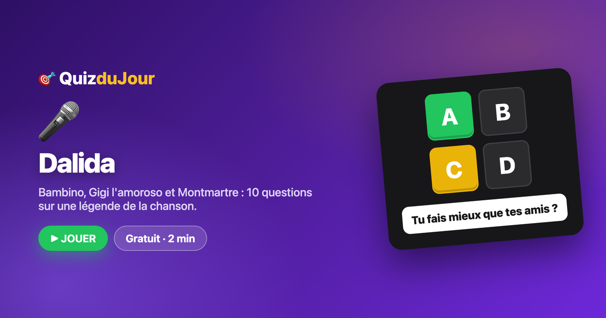Quiz Dalida : l'idole au destin tragique