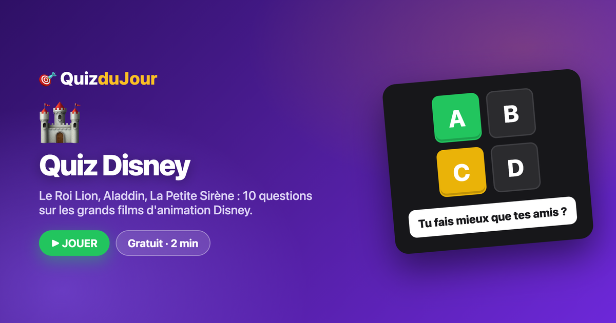 Quiz Disney : as-tu grandi avec les classiques ?