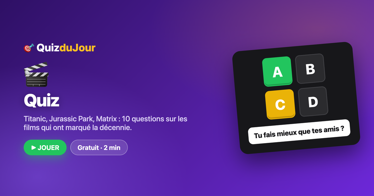 Quiz : reconnais-tu ces films cultes des années 90 ?