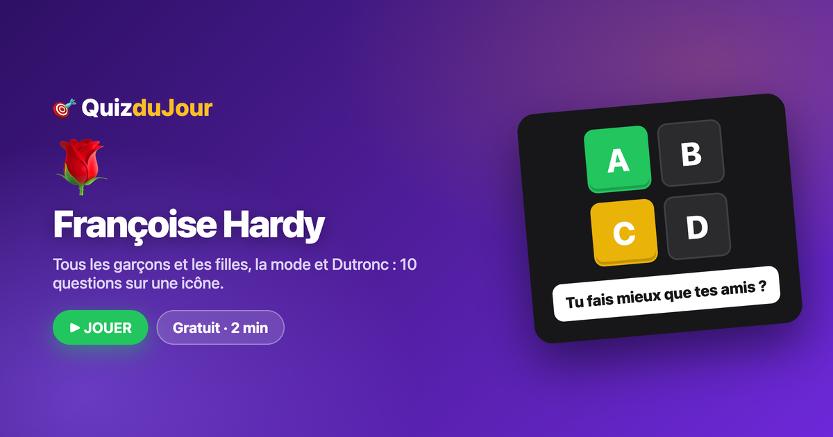 Quiz Françoise Hardy : l'élégance yéyé