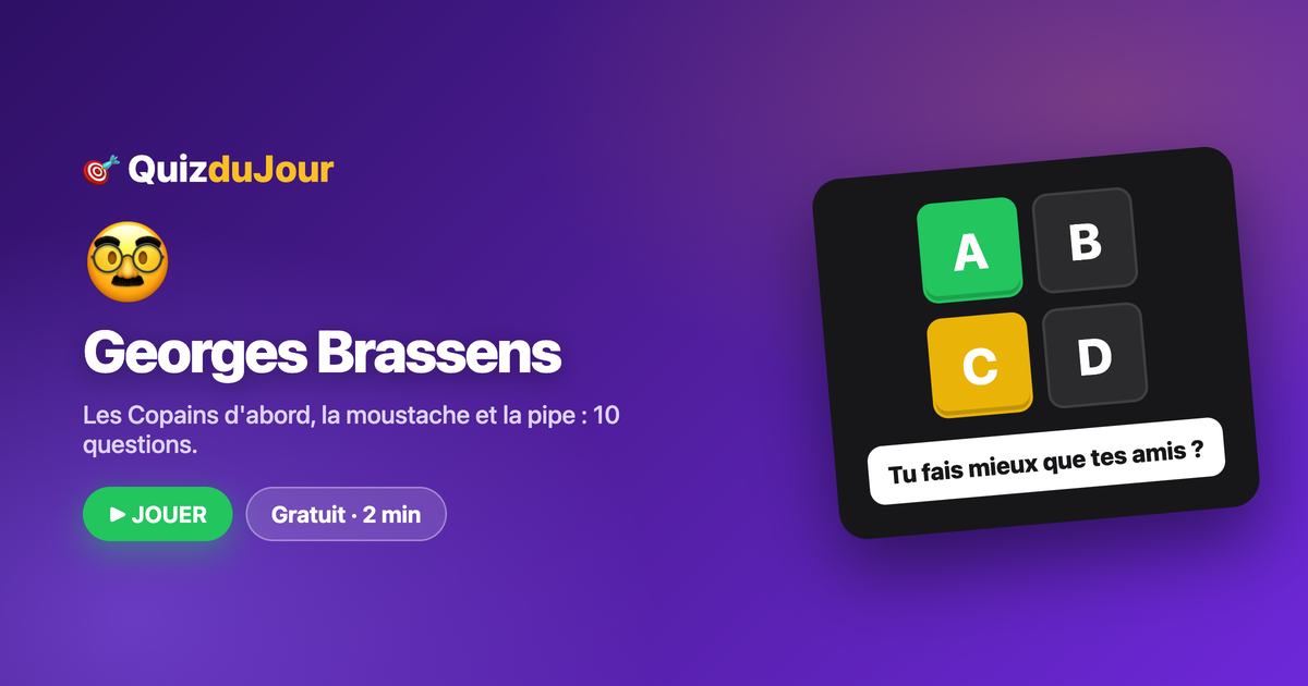 Quiz Georges Brassens : le poète de Sète