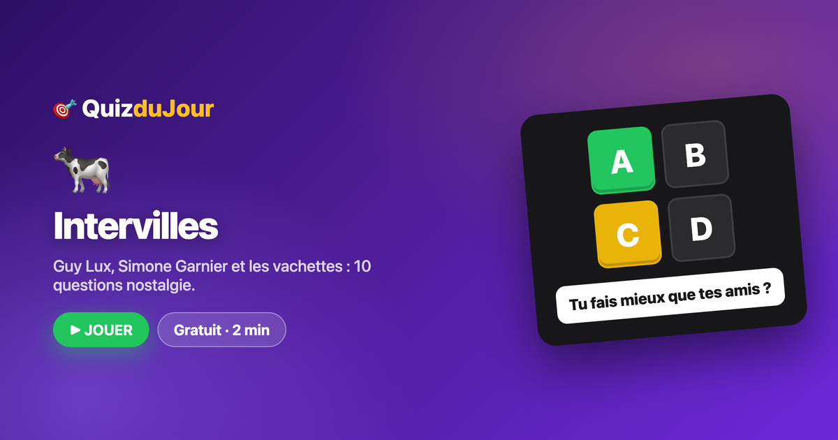 Quiz Intervilles : le jeu télé de l'été