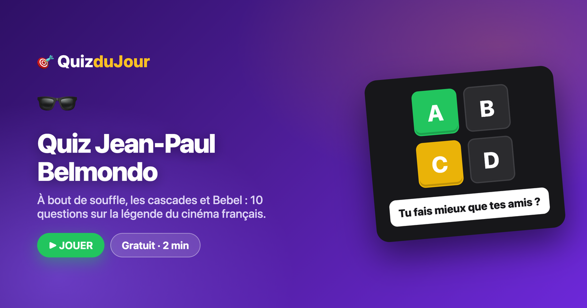 Quiz Jean-Paul Belmondo : le Magnifique