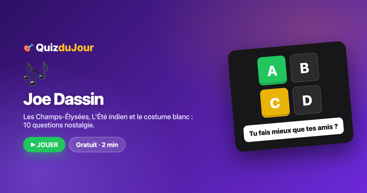 Quiz Joe Dassin : le crooner des étés