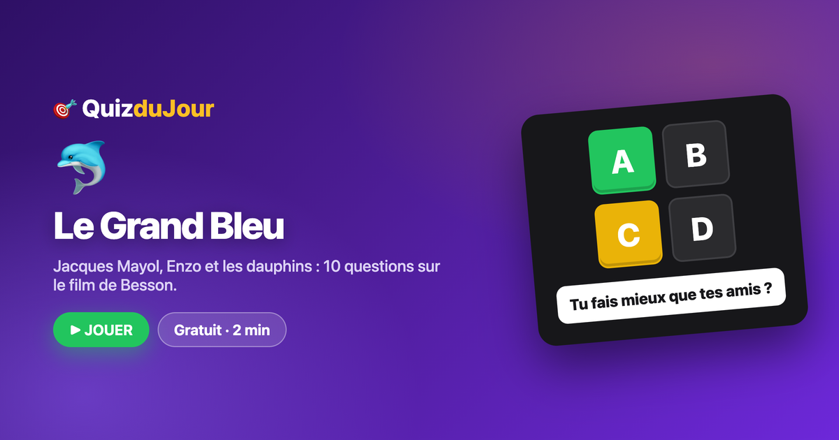 Quiz Le Grand Bleu : l'appel des profondeurs