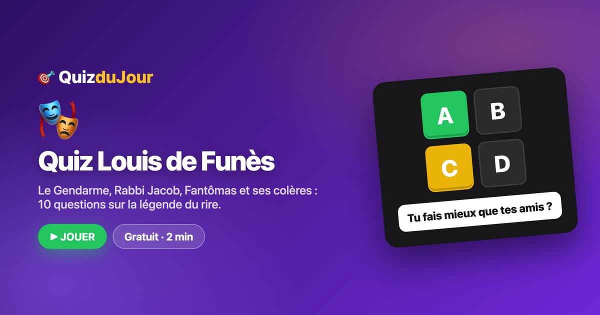 Quiz Louis de Funès : le roi de la comédie