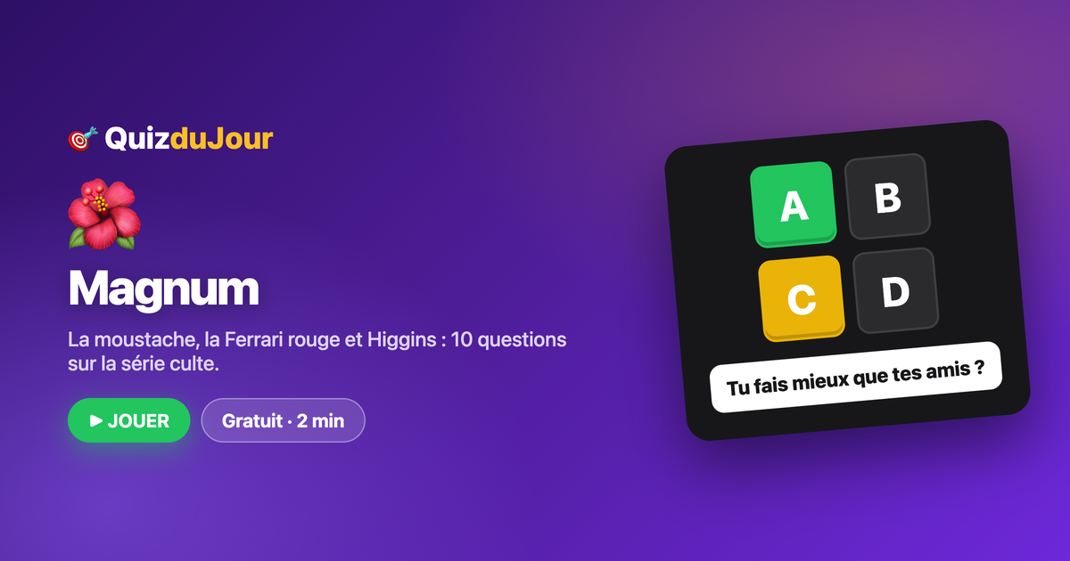 Quiz Magnum : le détective d'Hawaï