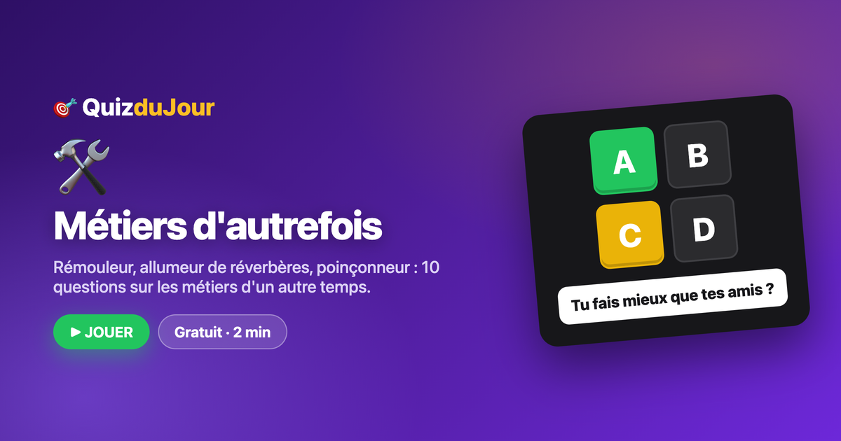 Quiz : ces métiers d'autrefois qui ont disparu