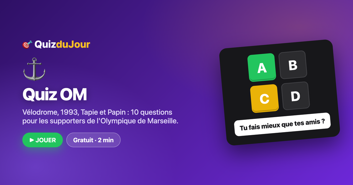 Quiz OM : à jamais les premiers ?