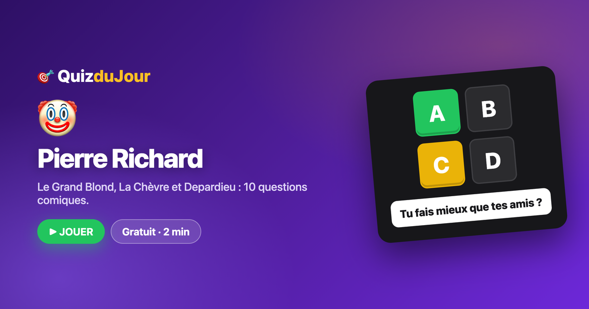 Quiz Pierre Richard : le roi de la maladresse