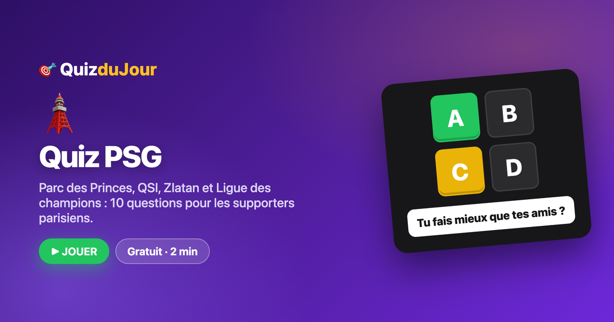 Quiz PSG : connais-tu vraiment Paris ?