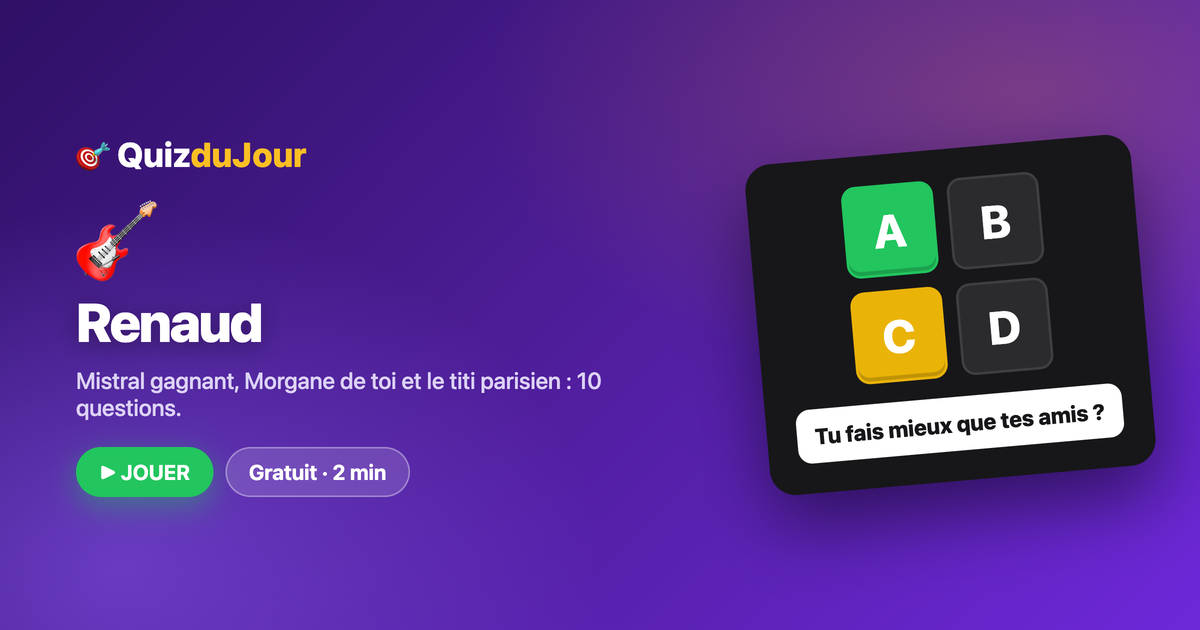 Quiz Renaud : le chanteur énervant au grand cœur