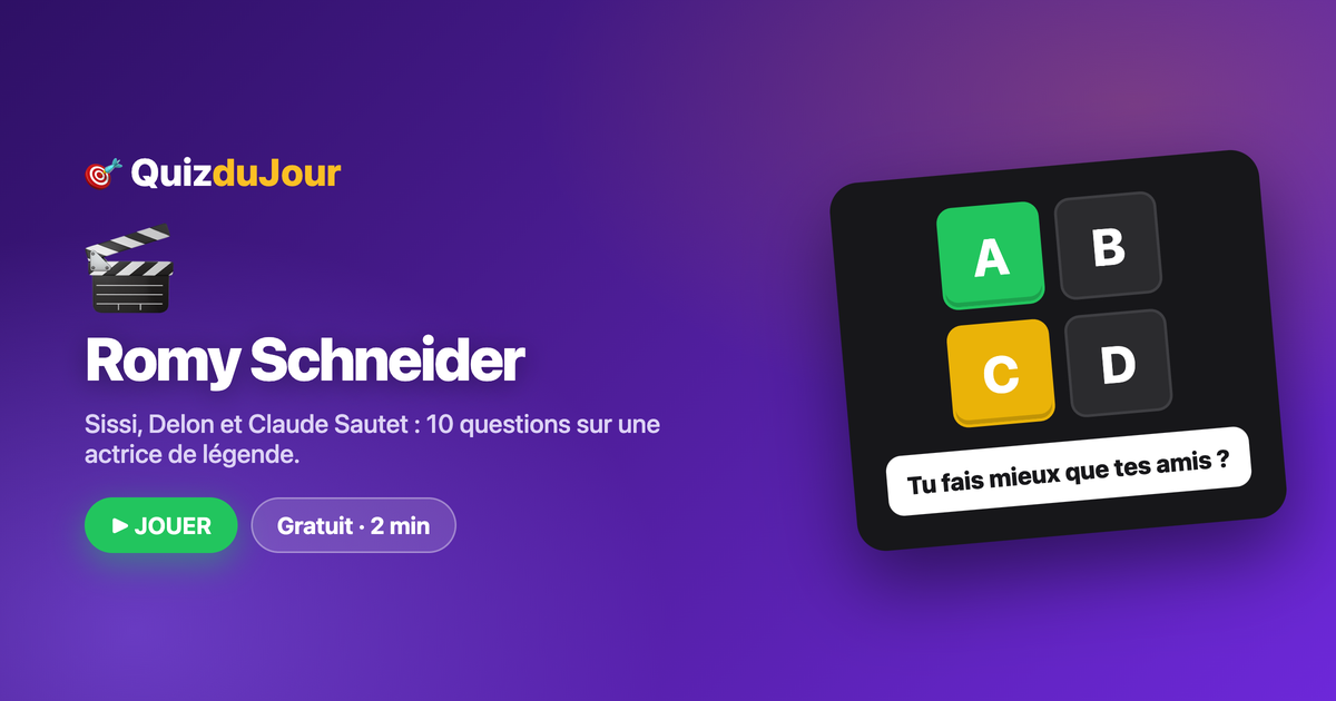 Quiz Romy Schneider : de Sissi à La Piscine