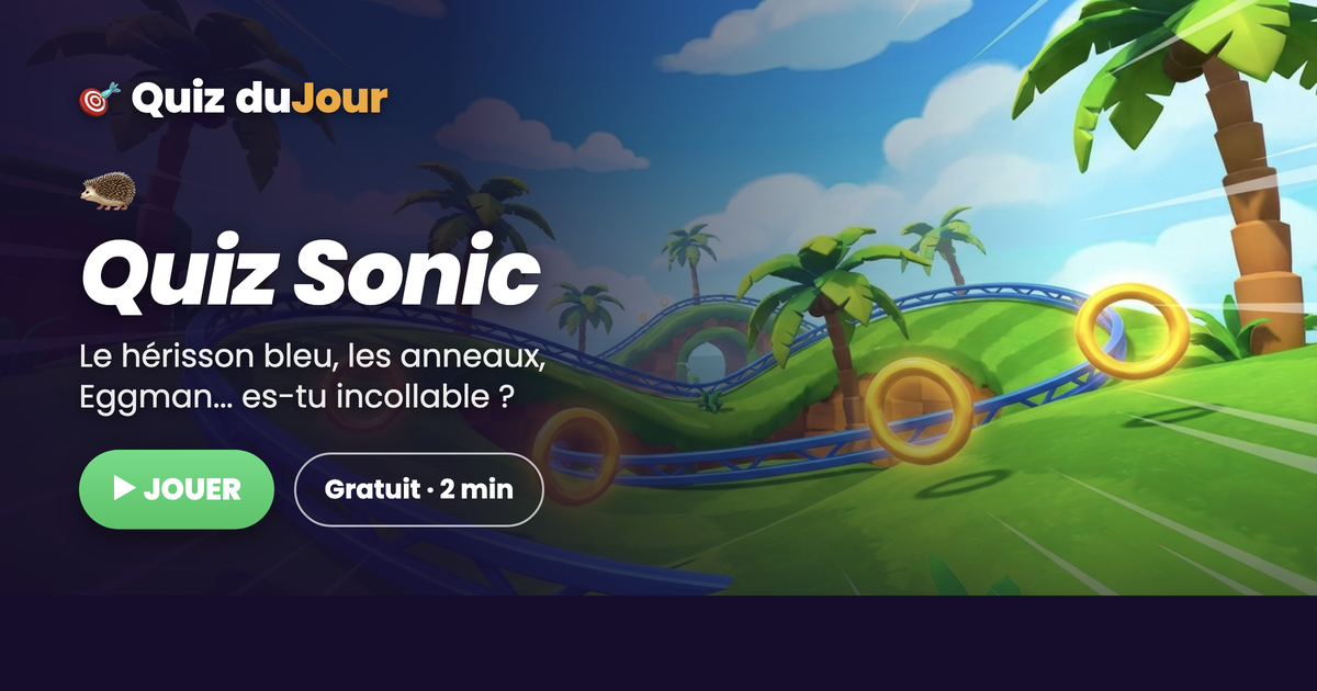 Quiz Sonic : es-tu incollable sur le hérisson bleu le plus rapide du jeu vidéo ?