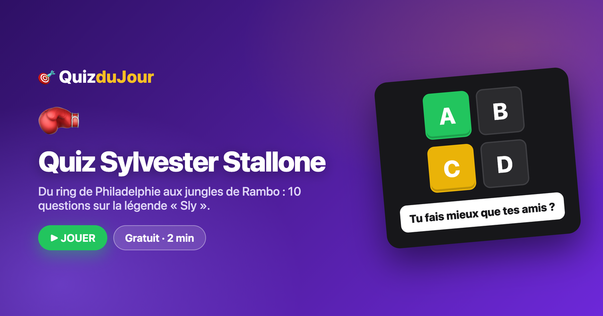 Quiz Sylvester Stallone : Rocky, Rambo et les autres