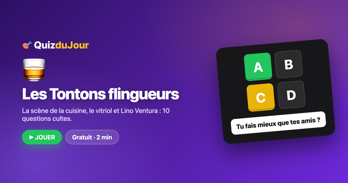 Quiz Les Tontons flingueurs : le culte d'Audiard