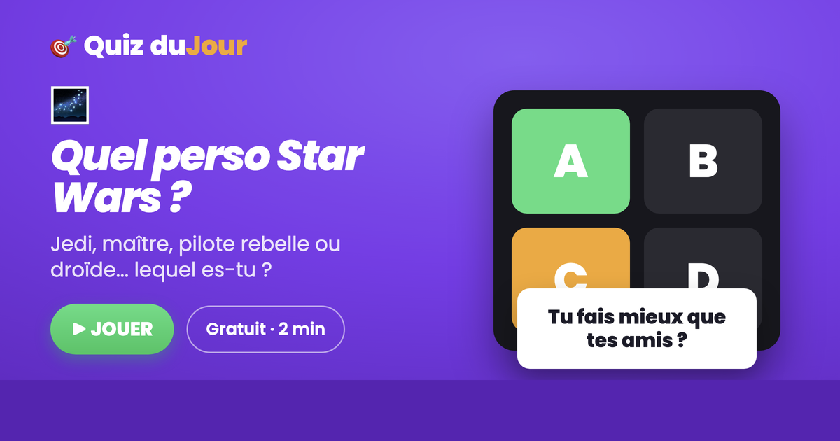 Quel personnage de Star Wars es-tu ?