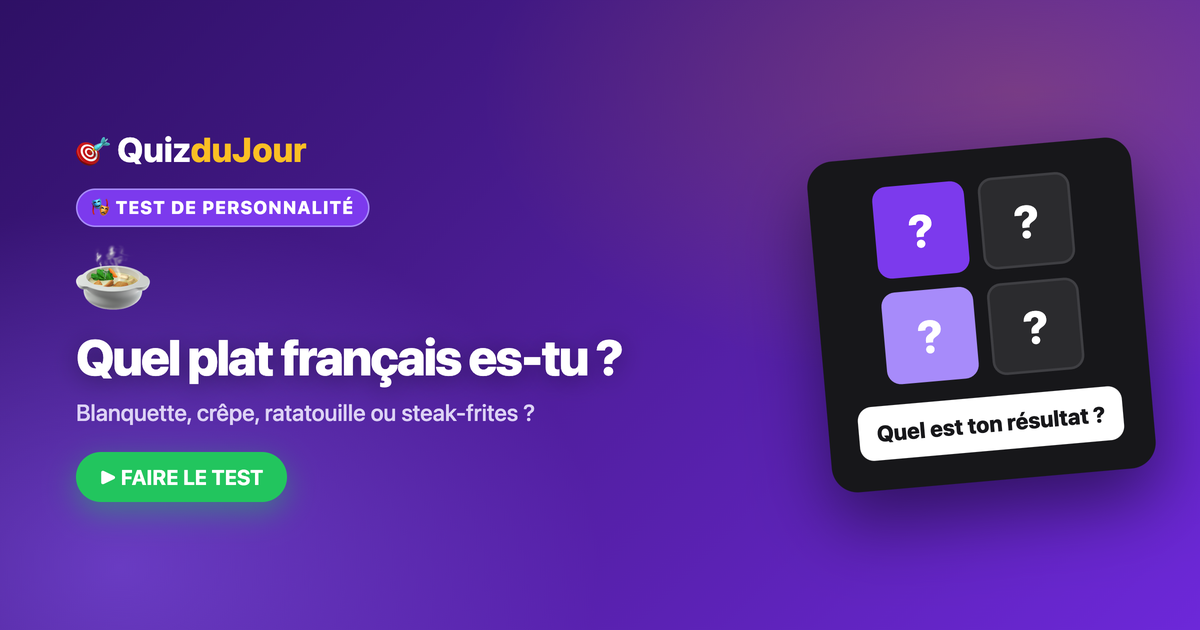 Quel plat français es-tu ?