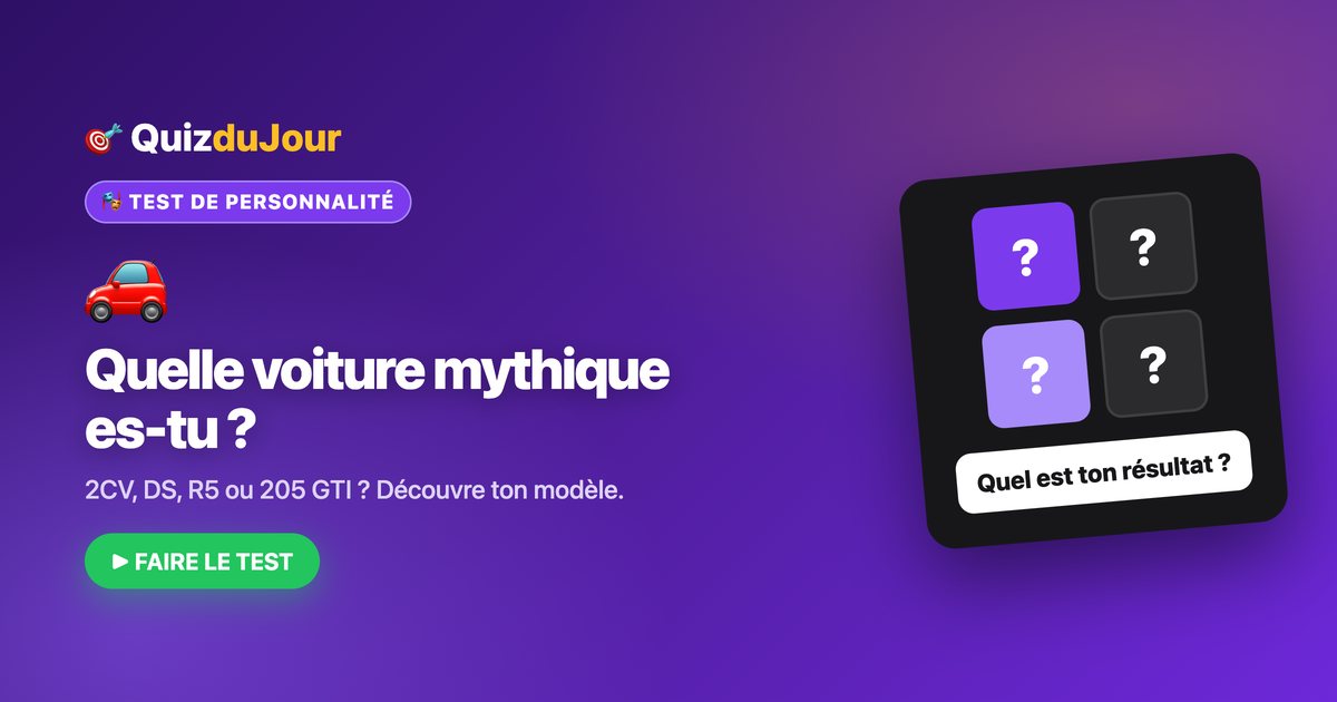 Quelle voiture mythique es-tu ?